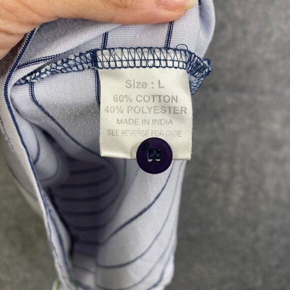 Fox Racing Polo Shirt Mens Large Stripe Outdoor Casual Biking Activewear - Picture 9 of 11